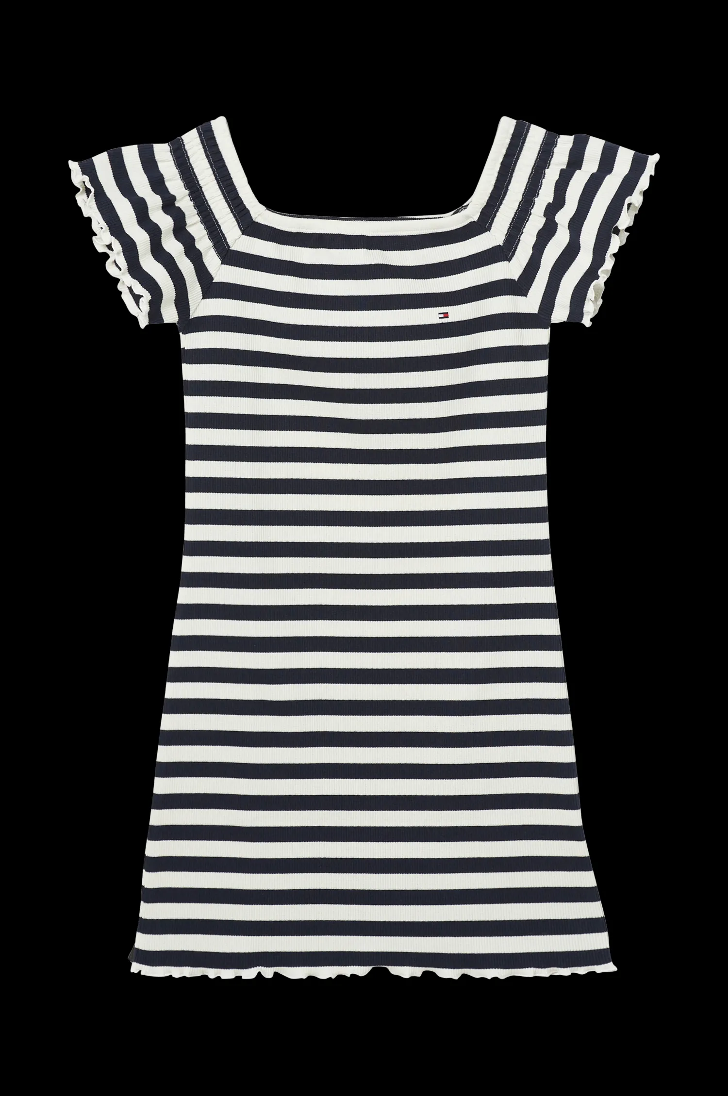 Tommy Hilfiger Klanning Off Shoulder Stripe Dress S/S Clearance