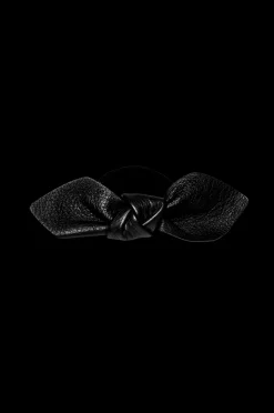 Dam Corinne Leather Bow Big Hair Tie