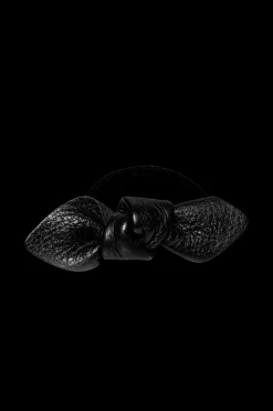 Dam Corinne Leather Bow Small Hair Tie