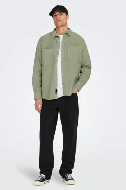 ONLY & SONS Manchesterskjorta Onsalp Rlx 2Pkt Washd Cord Ls Shirt Best