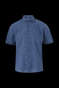 Lindbergh Skjorta Aop Linen/Cotton Shirt S/S Best Sale